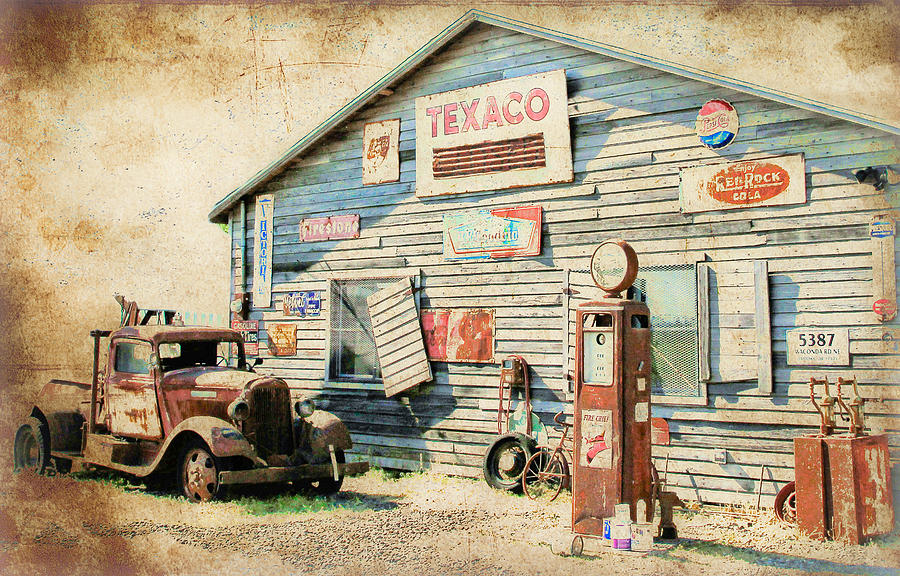 Ford Pick Up at Texaco Gas Station Photograph by Athena Mckinzie