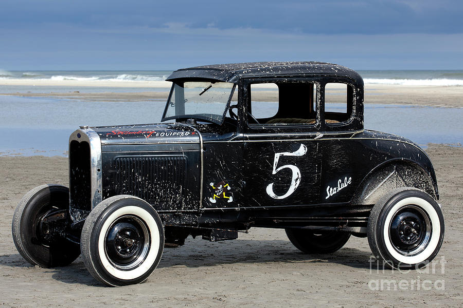 Ford  roadster race car on the beach Photograph by Anthony Totah
