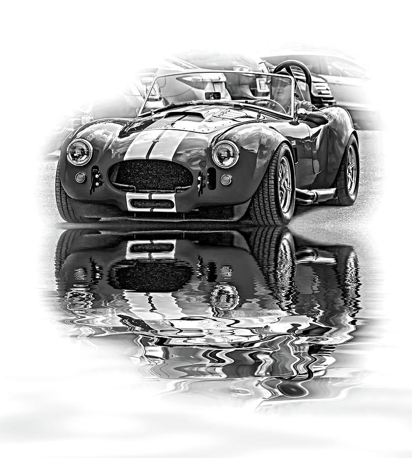 Ford/Shelby AC Cobra - Reflection bw Photograph by Steve Harrington