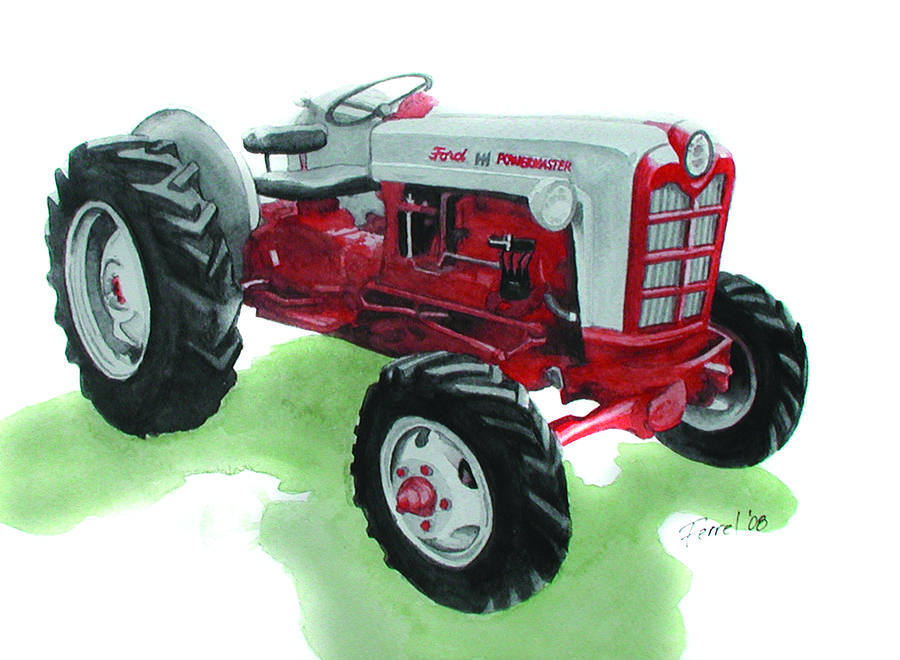Ford Tractor Painting by Ferrel Cordle