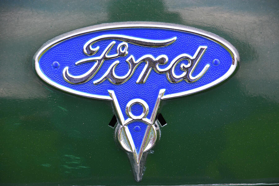 Ford V8 Badge Photograph by Mike Martin