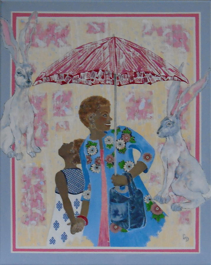 Forecast Rain With A Chance of Rabbits Painting by Georgia Donovan