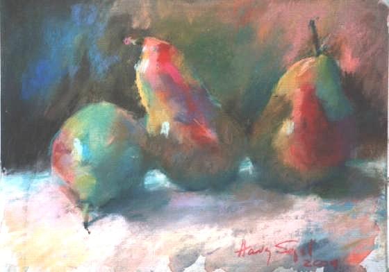 Still Life Painting - Forell Pears by Harvey Segal