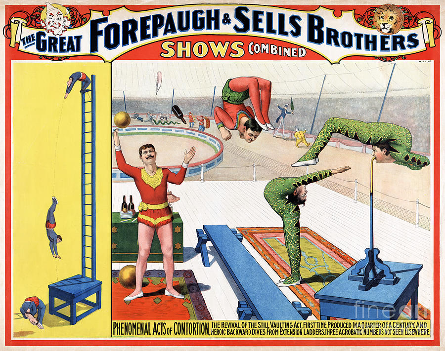 Vintage Painting - Forepaugh and Sells Brothers Vintage Circus Poster by Vintage Treasure