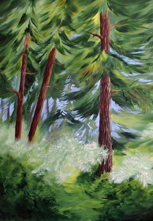 Forest Alive Painting by Jo Smoley