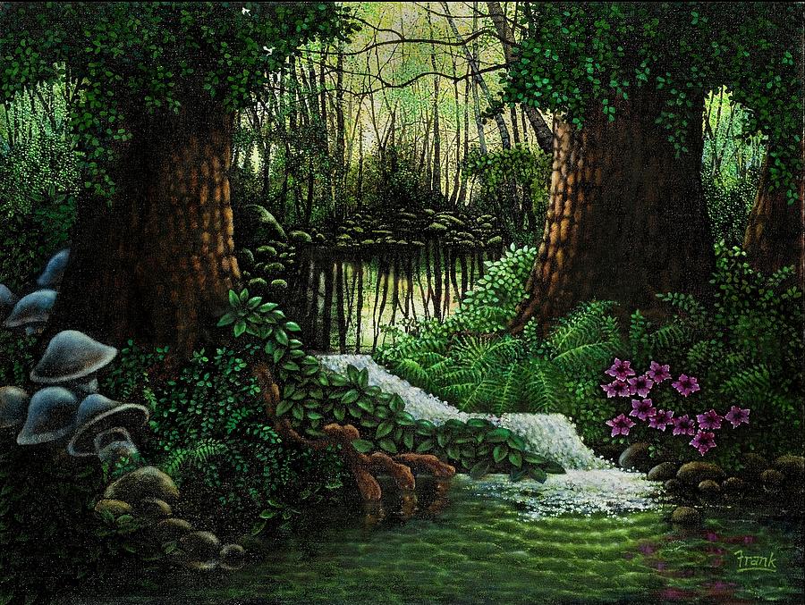 Forest Brook Painting by Michael Frank