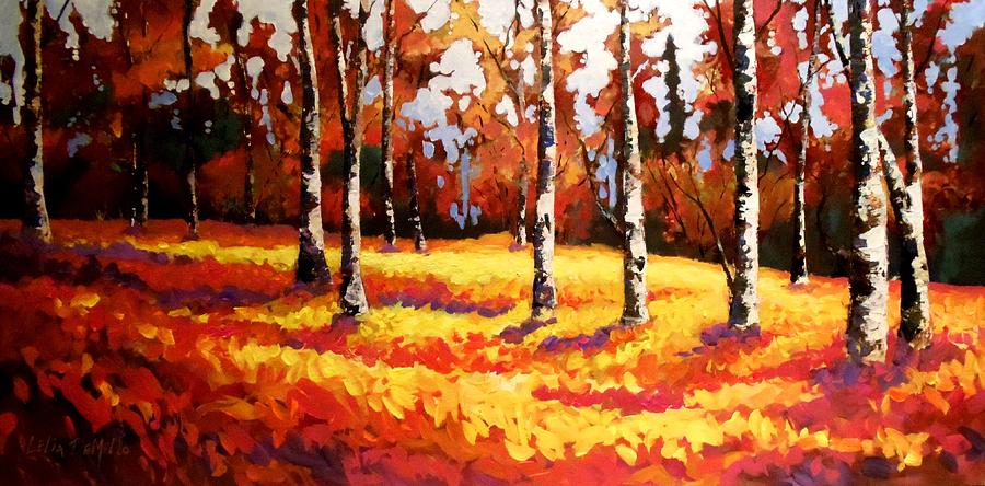 Forest Edge Painting by Lelia DeMello