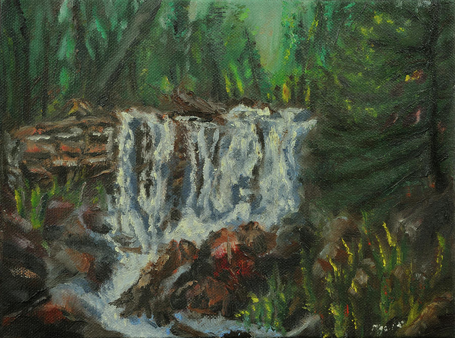 Nature Painting - Forest Falls by Keith Zudell