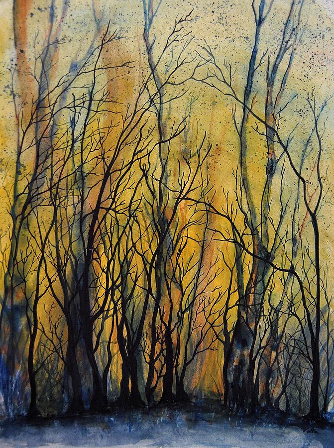 Fire in the Forest Painting by Vallee Johnson