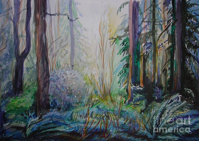 Spring Painting - Forest in the spring by Anna  Duyunova
