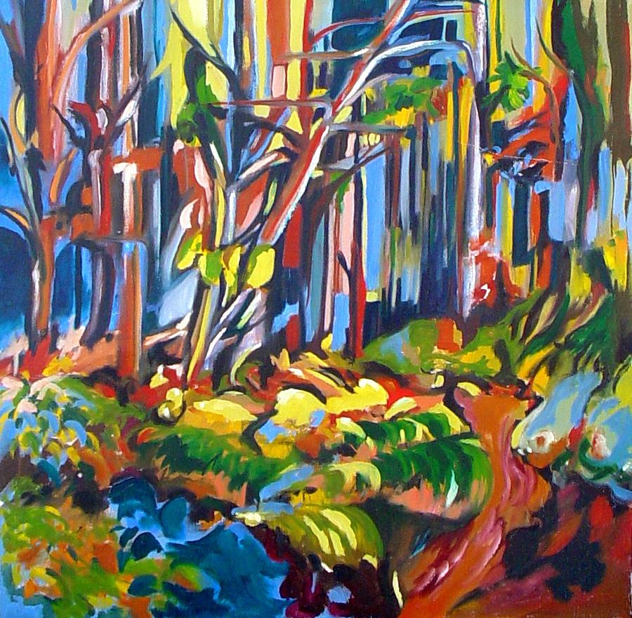 Forest Interior Impressionism Painting by Patricia Bigelow