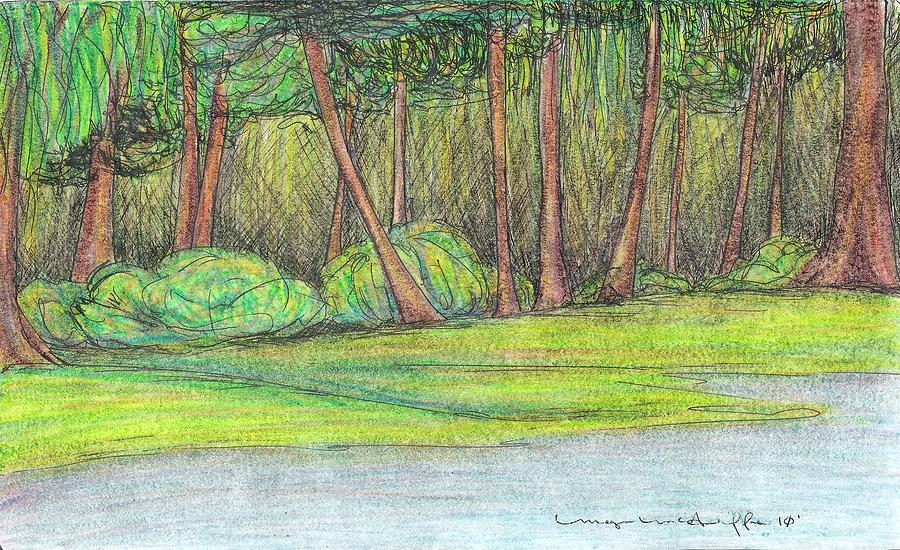 Tree Drawing - Forest Magnet 1 by Megen McAuliffe