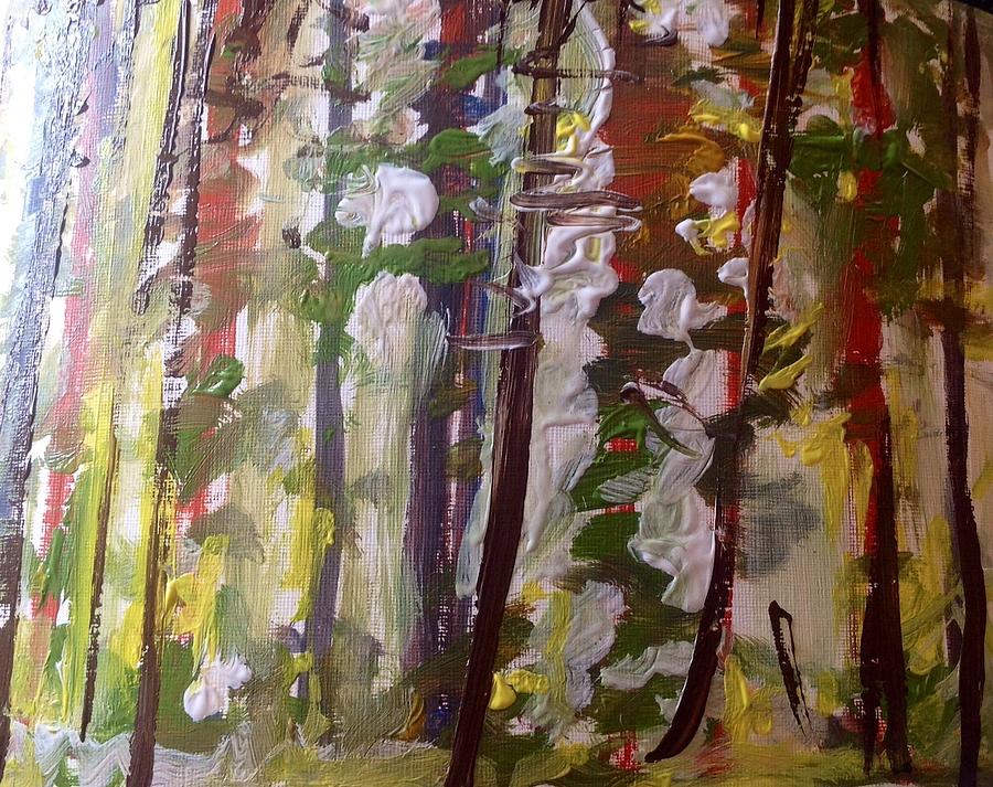 Forest meeting Painting by Judith Desrosiers