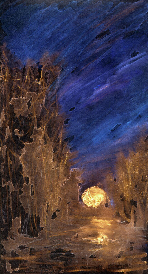 Forest Moonrise Glow Mixed Media by R Kyllo