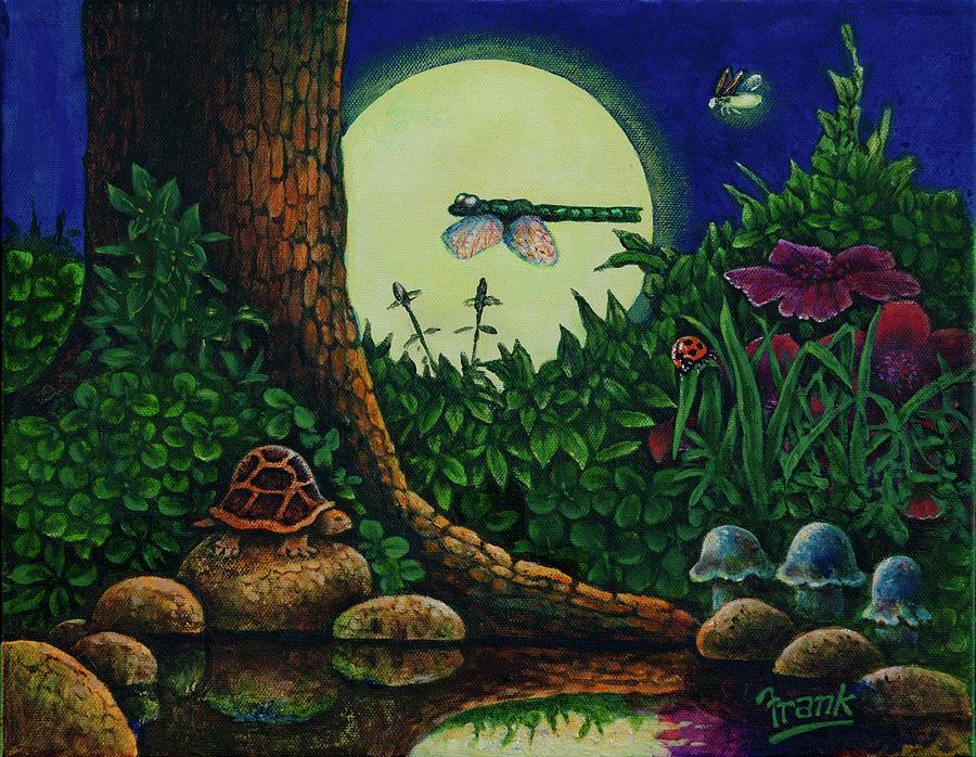 Forest Never Sleeps Chapter- Full Moon Painting by Michael Frank