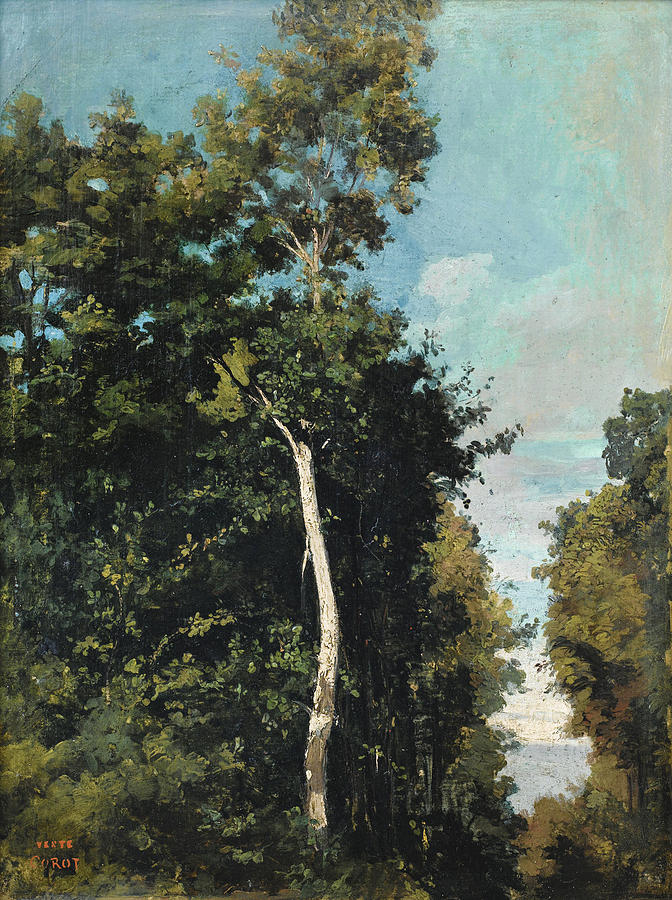 Forest on the Grace Coast in Honfleur Painting by Jean-Baptiste-Camille Corot
