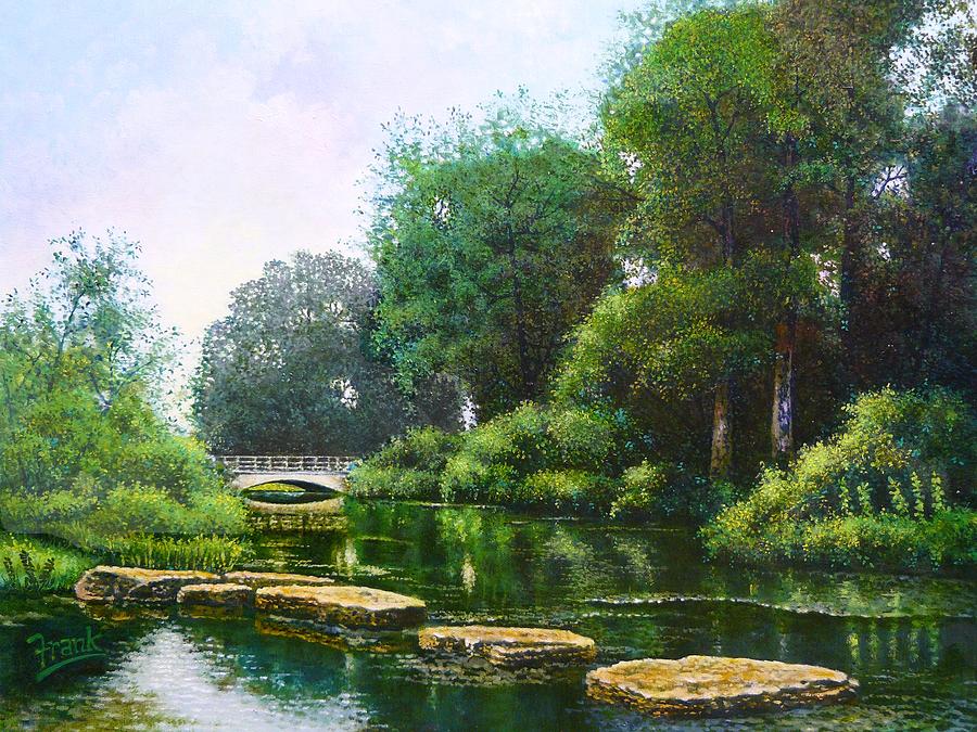 Forest Park Stepping Stones Painting By Michael Frank - Fine Art America