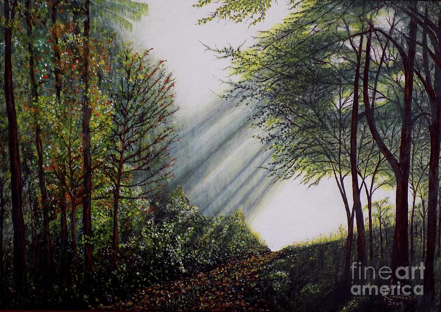 Forest Pathway Painting by Judy Kirouac