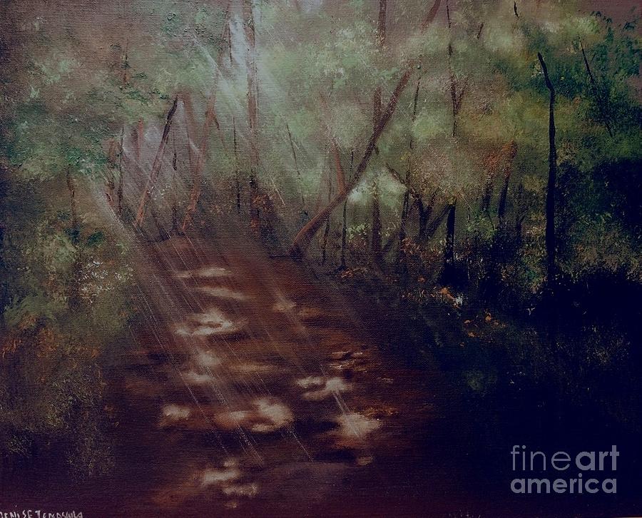 Forest Rays Painting by Denise Tomasura
