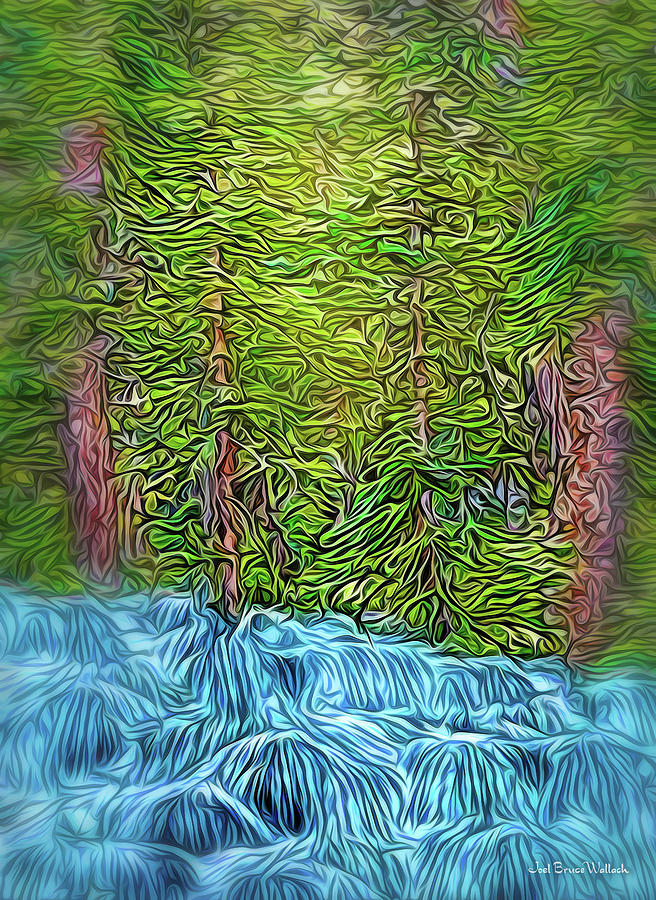 Forest River Streaming Digital Art by Joel Bruce Wallach