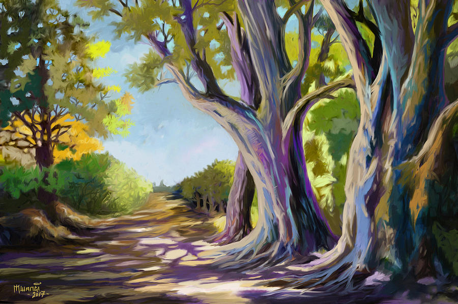 Forest Road Painting by Anthony Mwangi