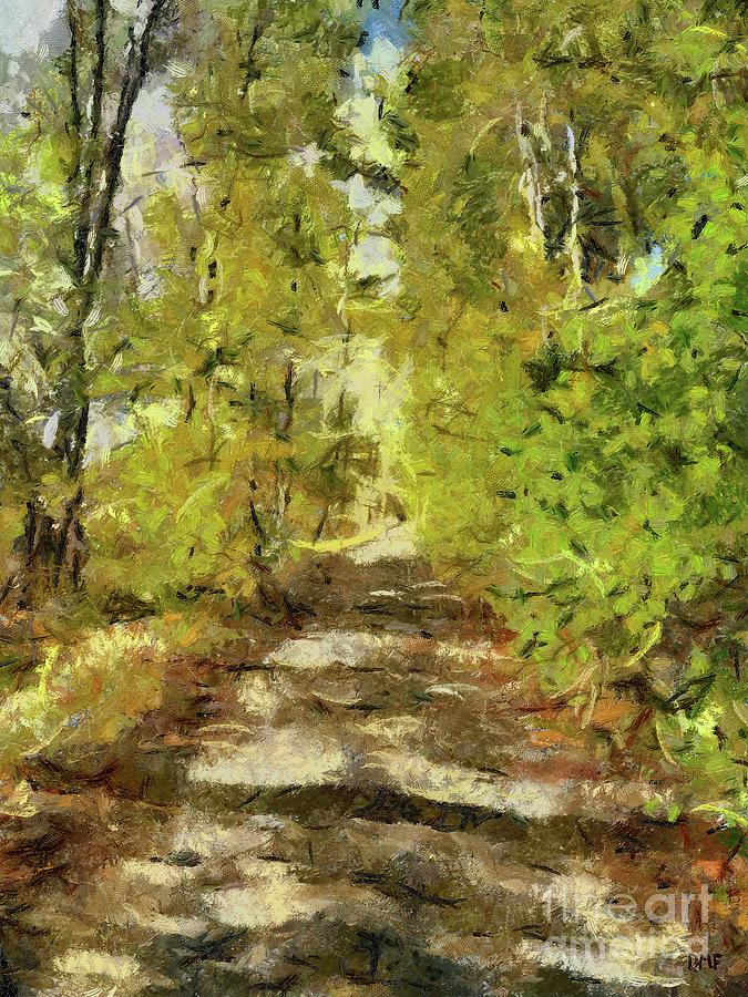 Food And Beverage Painting - Forest Road by Dragica Micki Fortuna