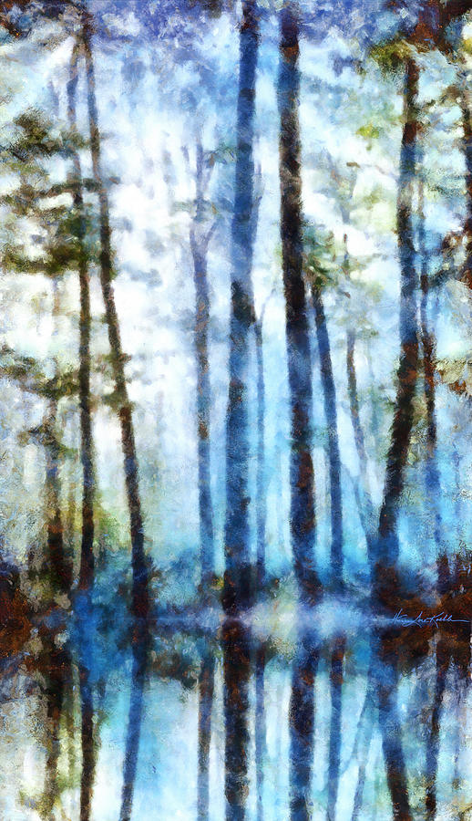 Tree Painting - Forest Sentries In The Mist by Hanne Lore Koehler