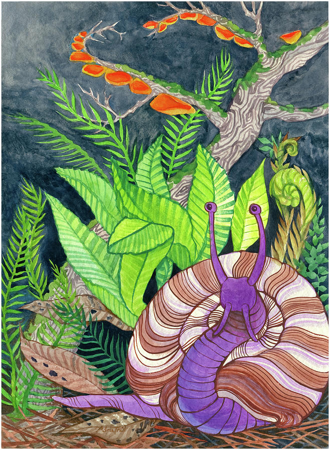 Forest Snail Painting by Adria Trail