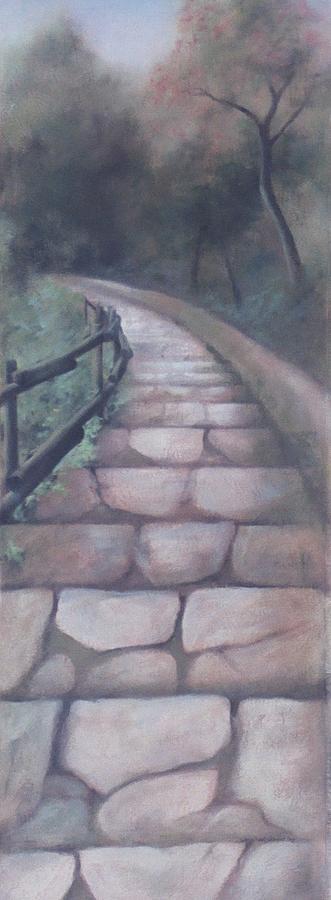 Tree Painting - Forest Stairway down by Suzn Smith