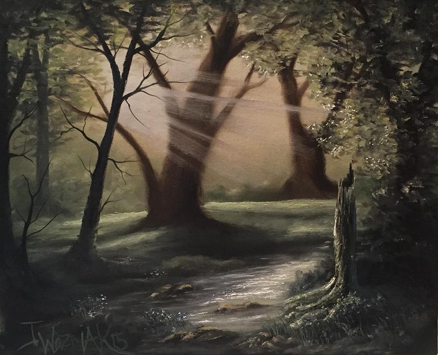 Forest stream  Painting by Justin Wozniak