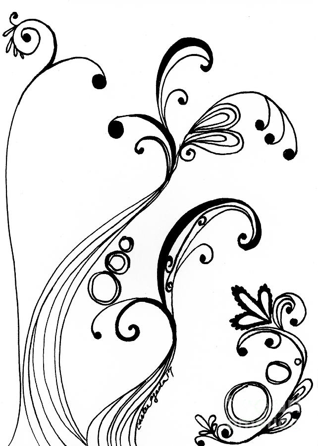 Forest Swirl Series 1 Drawing by Carlee Ojeda