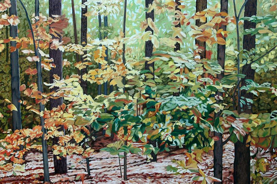 Fall Painting - Forest View Aurora Sideroad by Allan OMarra