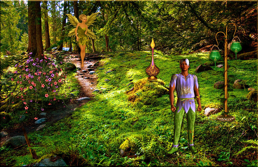 Lamp Digital Art - Forest Walk by Austin Torney