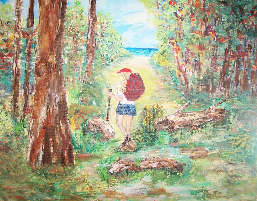 Forest Walk Painting by Mary Sedici