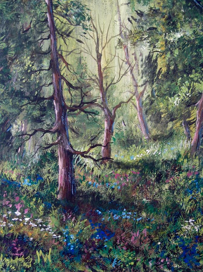 Forest wildflowers Painting by Megan Walsh