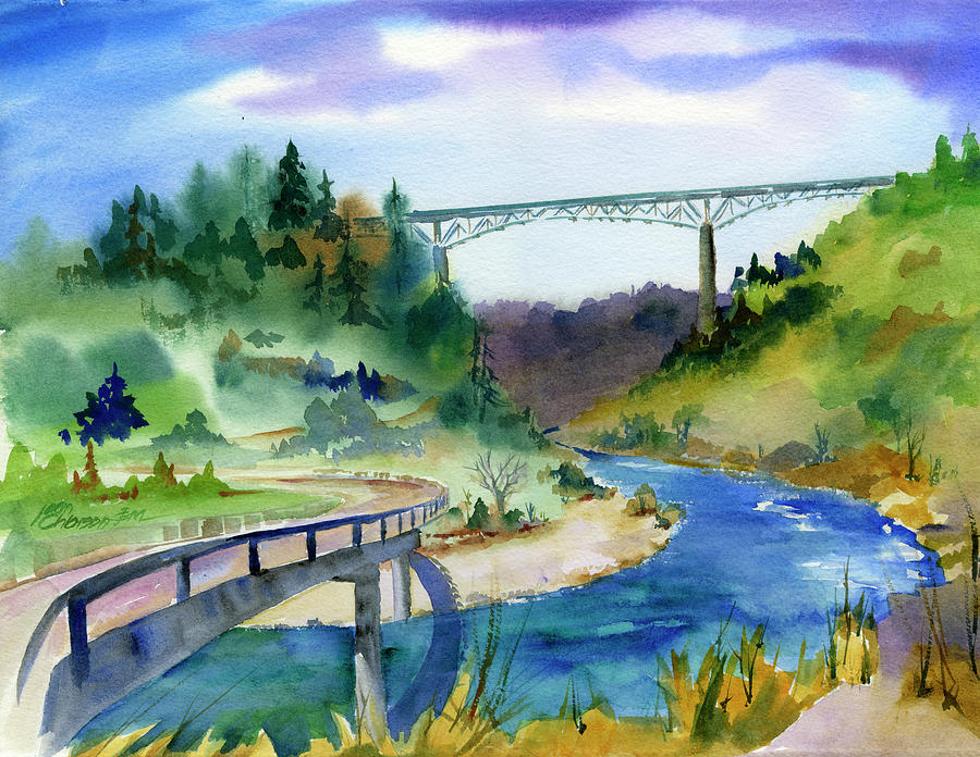 Foresthill Bridge #2 Painting by Joan Chlarson