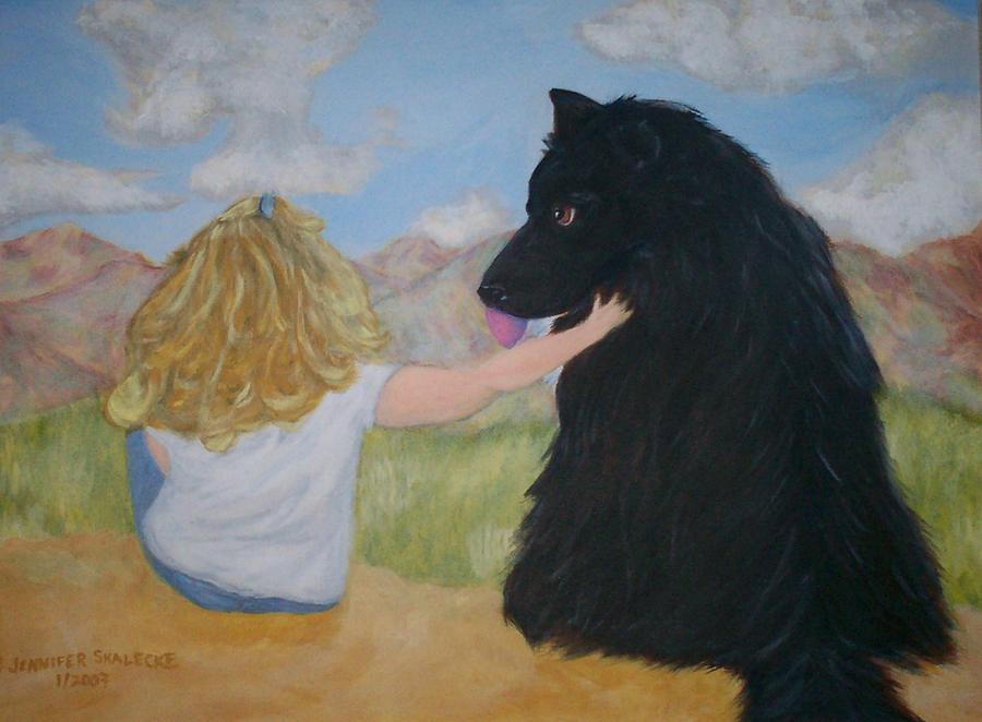 Dog Painting - Forever Friends  by Jennifer Skalecke