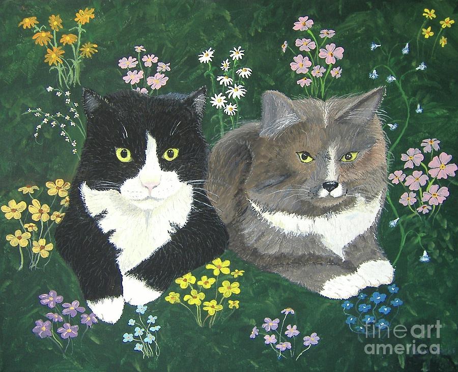 Cat Painting - Forever Friends by Norm Starks