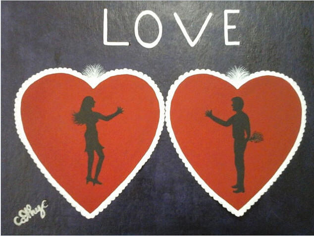 Hearts Painting - Forever Love by Catherine Velardo