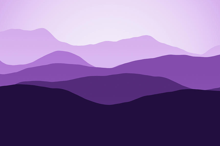Purple Abstract Digital Art - Forever Purple Hills by Georgiana Romanovna