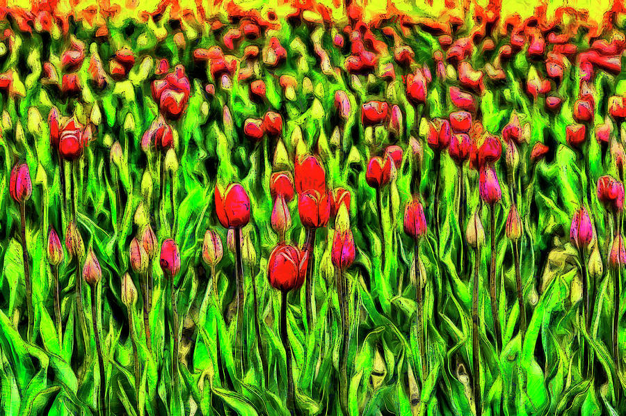 Tulip Digital Art - Forever Tulips by Mark Kiver