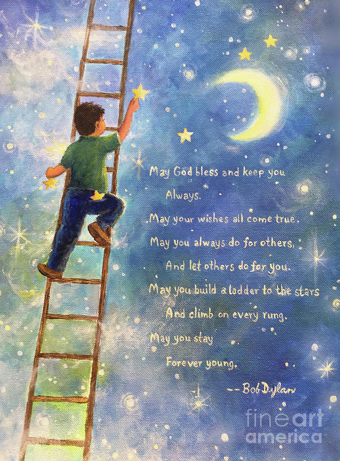 Forever Young Ladder To The Stars Painting by Vickie Wade