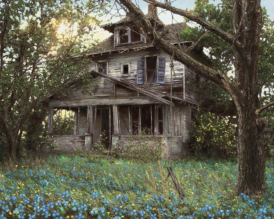 Old House Painting - Forget-Me-Not by Doug Kreuger