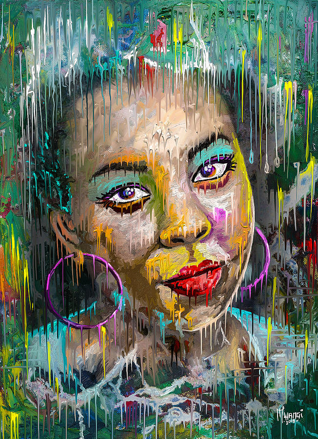 Forget-me-not Eyes Painting by Anthony Mwangi
