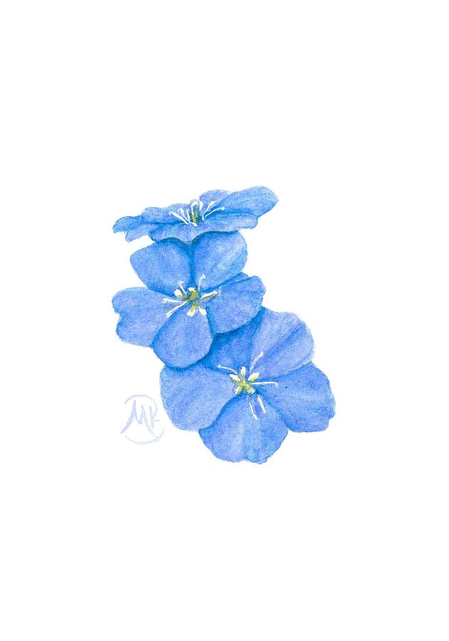 Forget Me Nots Painting by Monica Burnette