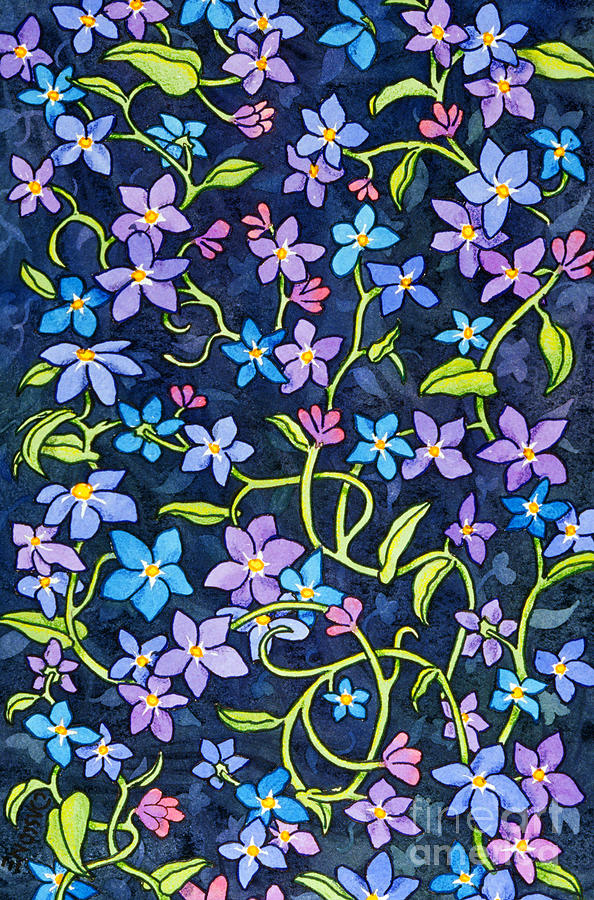Forget Me Nots Painting by Teresa Ascone