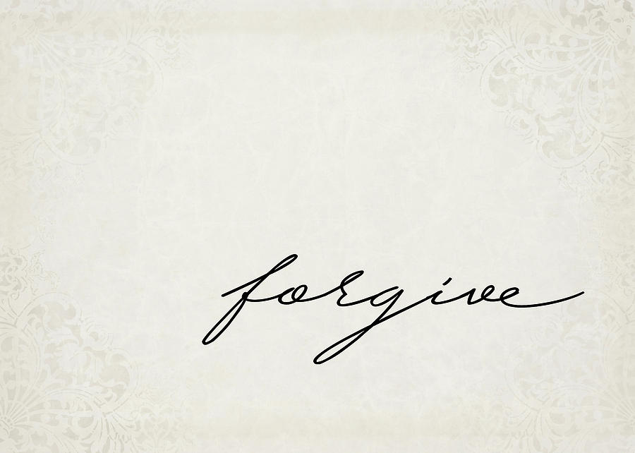 Typography Digital Art - Forgive One Word Series by Ricky Barnard