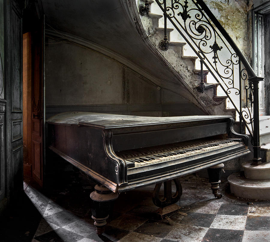 Forgotten Ancient Piano - Abandoned Building Photograph by Dirk Ercken