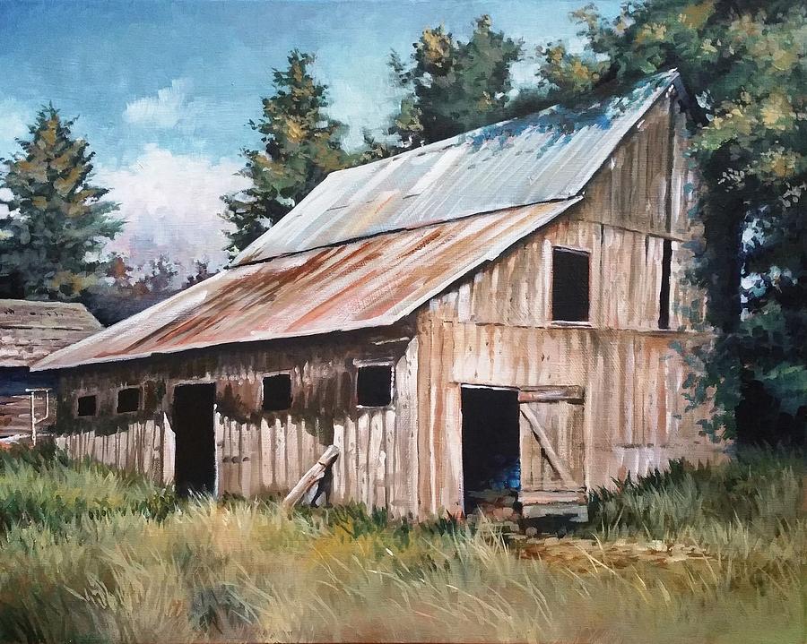 Forgotten Barn Painting by Mike Worthen