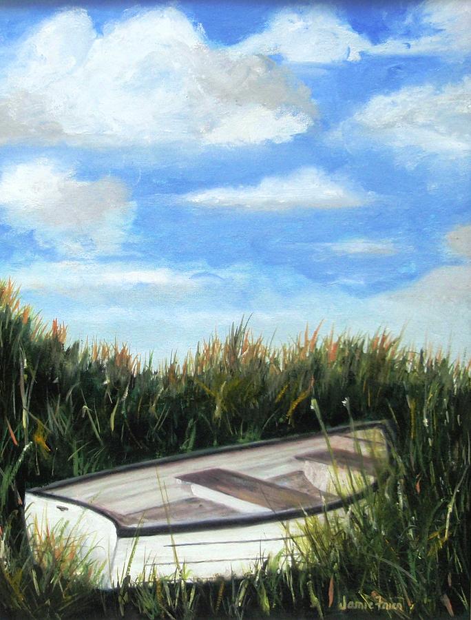 Forgotten Boat Painting by Jamie Frier